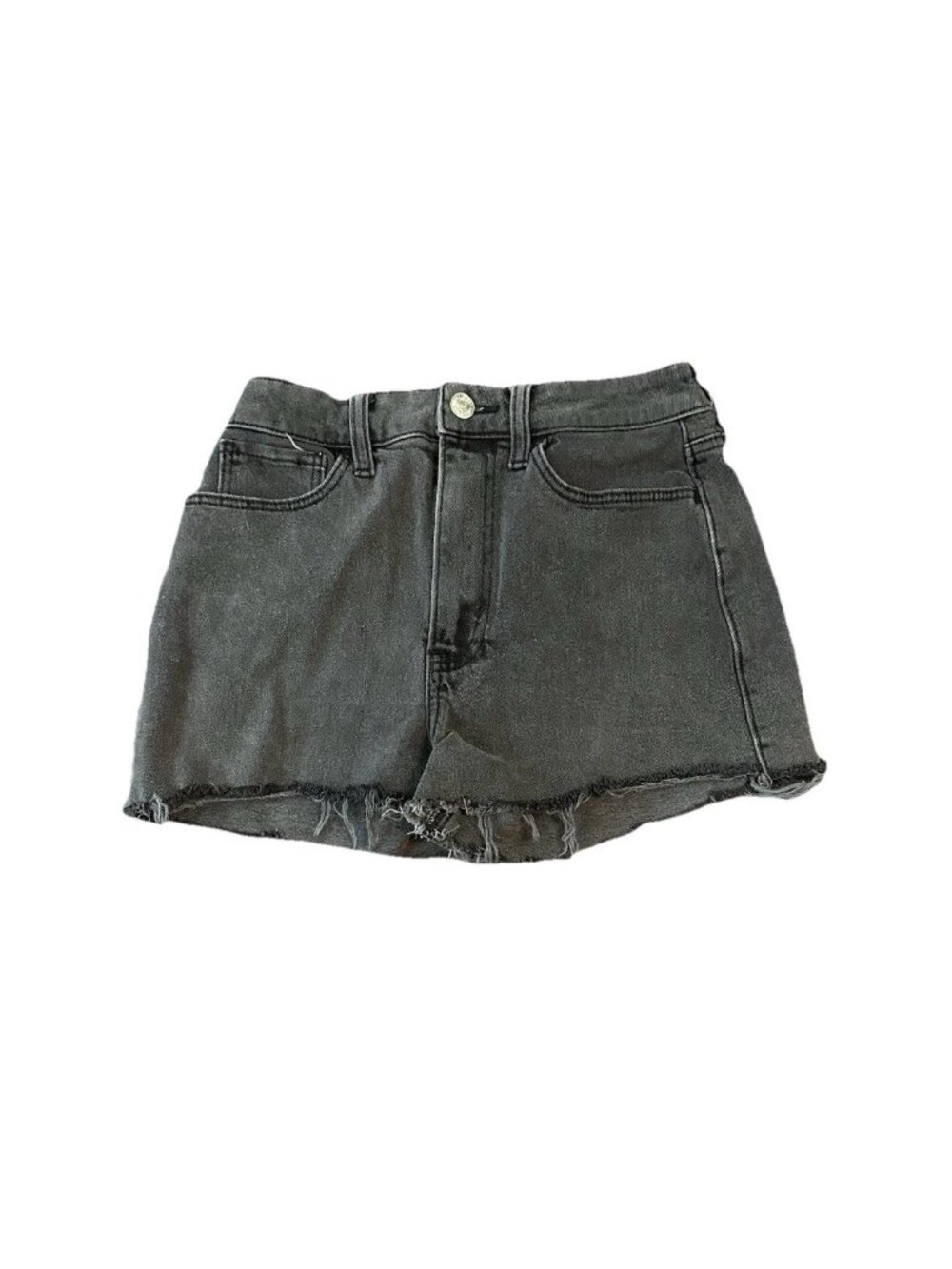 Hollister Ultra High Rise Mom Black Jean Shorts Womens 0 Raw Fray Festival Y2K